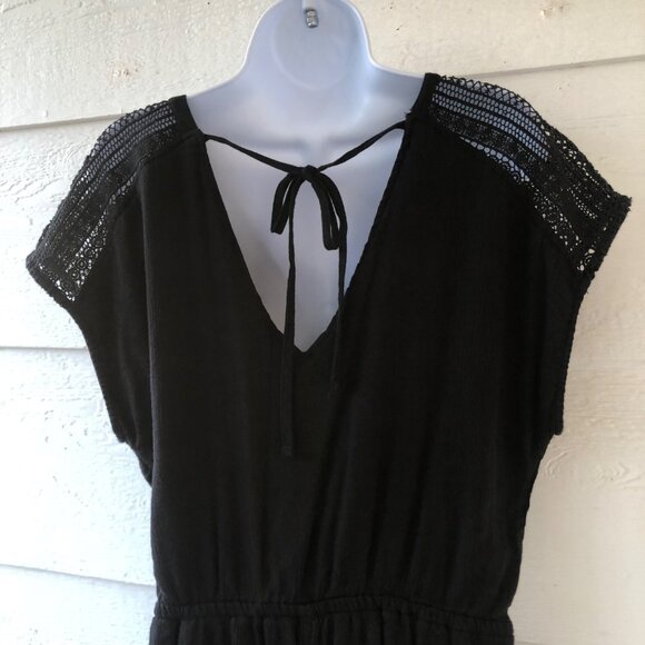 Abercrombie & Fitch Women’s Sz MP Jumper Shorts Black Crochet Detail Pockets - Picture 8 of 16